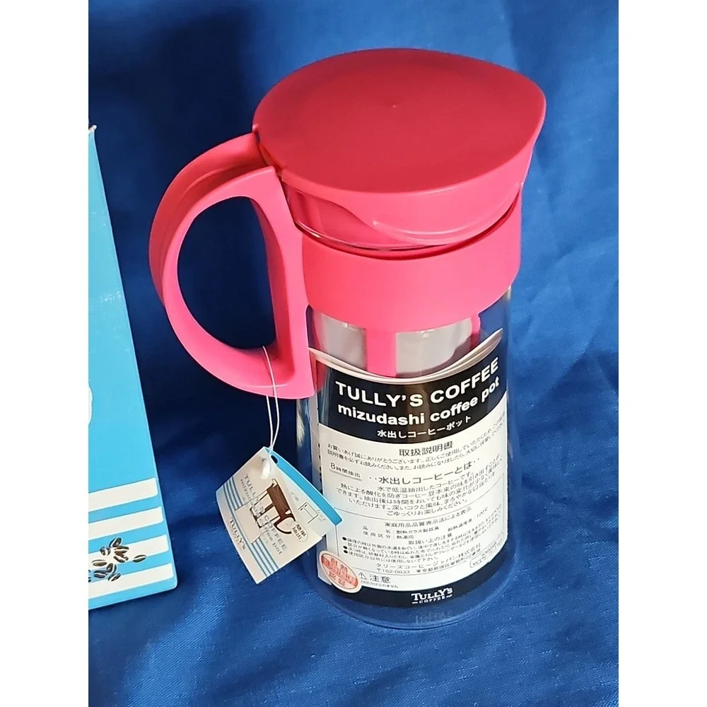 Tully's‎ Coffee Mizudashi Cold Brew Coffee Pot PINK 600ml Glass New
